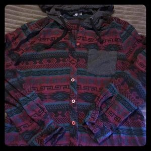 Kirra hooded Aztec flannel!